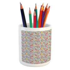 Memphis 90s 3D Shapes Pencil Pen Holder