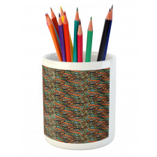 Abstract Waves Pattern Pencil Pen Holder