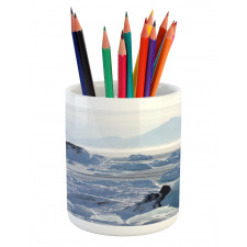 Arctic Winter Ice Lake Pencil Pen Holder