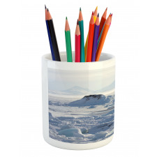 Arctic Winter Ice Lake Pencil Pen Holder