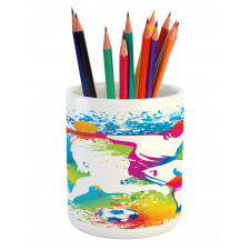 Football Players Colorful Pencil Pen Holder