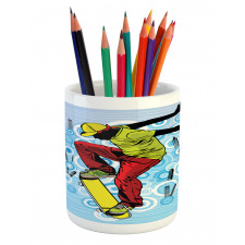 Teenager on Skateboard Pencil Pen Holder