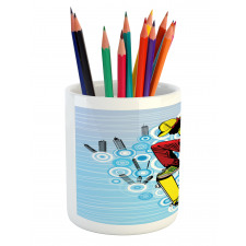 Teenager on Skateboard Pencil Pen Holder