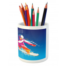 Colorful Snowboarding Man Pencil Pen Holder