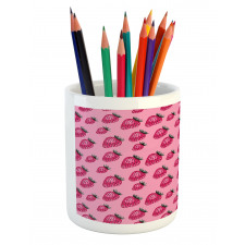 Pop Art Style Strawberry Pencil Pen Holder