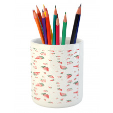 Grunge Fruit Pattern Pencil Pen Holder