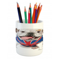 Puppy with Flag Pencil Pen Holder