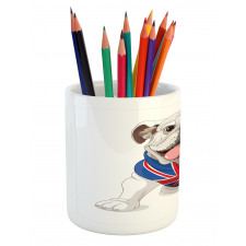 Puppy with Flag Pencil Pen Holder