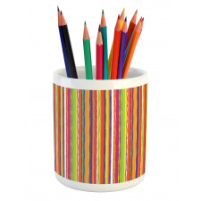 Barcode Style Lines Pencil Pen Holder