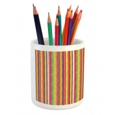 Barcode Style Lines Pencil Pen Holder