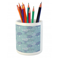 Pastel Color Filled Circles Pencil Pen Holder