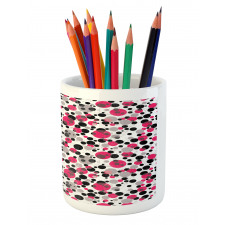 Retro Circle Dots Pencil Pen Holder