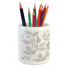 Retro Love Birds Pencil Pen Holder