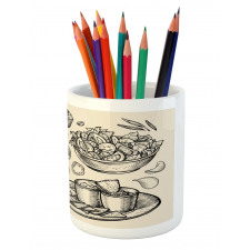 Nachos Croissant Tea Pencil Pen Holder