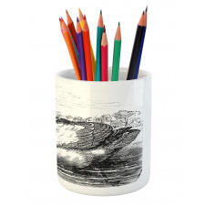 Hand Drawn Swan Design Pencil Pen Holder