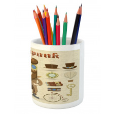 Hipster Gentleman Pencil Pen Holder