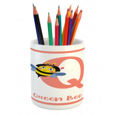 Cartoon Animal Letter Q Pencil Pen Holder