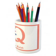 Cartoon Animal Letter Q Pencil Pen Holder