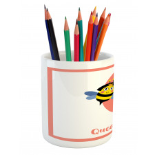 Cartoon Animal Letter Q Pencil Pen Holder