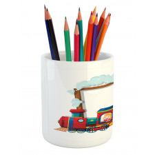 Children on Cartoon Train Pencil Pen Holder