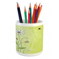 Chamomile Ladybugs Art Pencil Pen Holder