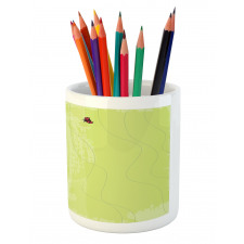 Chamomile Ladybugs Art Pencil Pen Holder