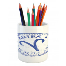 Vintage Stamp Sign Pencil Pen Holder