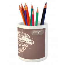 Ram Portrait Stars Pencil Pen Holder