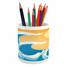 Huge Sea Waves Summer Pencil Pen Holder