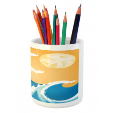 Huge Sea Waves Summer Pencil Pen Holder