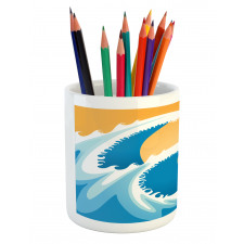 Huge Sea Waves Summer Pencil Pen Holder