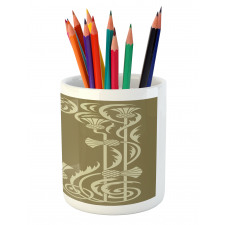 Pineapple Border Pencil Pen Holder