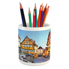 Colorful Street Houses Pencil Pen Holder