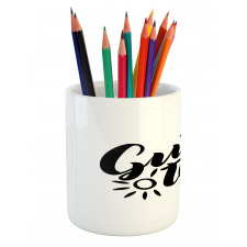 Hand Lettering Guten Tag Pencil Pen Holder