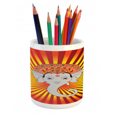 Retro Figure Mandala Pencil Pen Holder