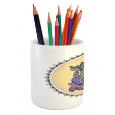 Mandala Circle Folkloric Pencil Pen Holder