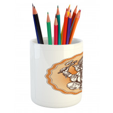 Flower Hippie with Animal Pencil Pen Holder