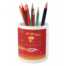 Little Boy Lion Dance Pencil Pen Holder