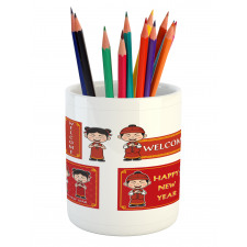 Greeting Kids Pencil Pen Holder