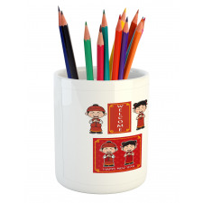 Greeting Kids Pencil Pen Holder