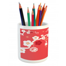 Lanterns on Sakura Tree Pencil Pen Holder