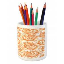 Romantic Love Flowers Pencil Pen Holder