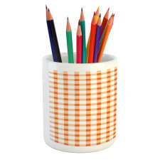 Plaid Motif Pencil Pen Holder