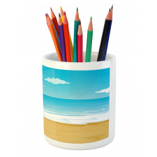 Sandy Beach Ocean Pencil Pen Holder