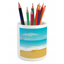 Sandy Beach Ocean Pencil Pen Holder