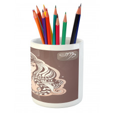 Tribal Woman Art Pencil Pen Holder