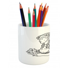 Angel with Bouquet Pencil Pen Holder