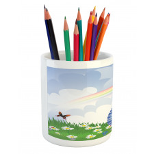 Spring Meadow with Eggs Pencil Pen Holder