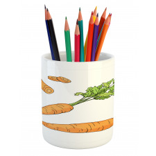 Carrot Pattern Pencil Pen Holder