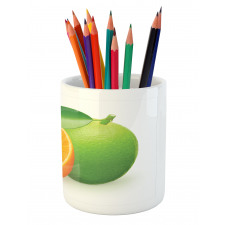 Lime Orange Design Pencil Pen Holder